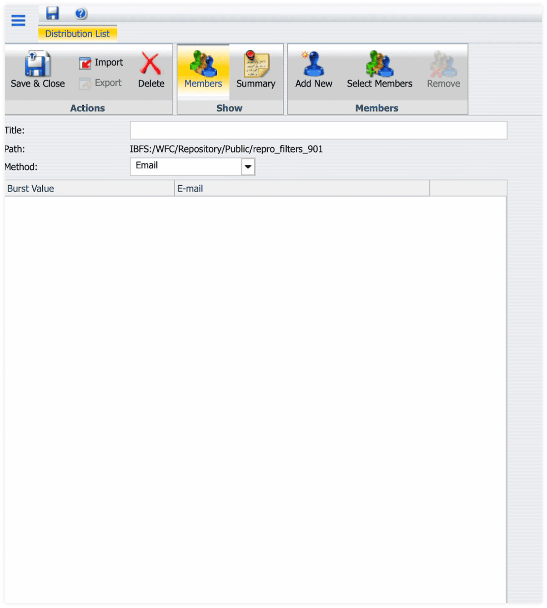 Legacy Distribution List